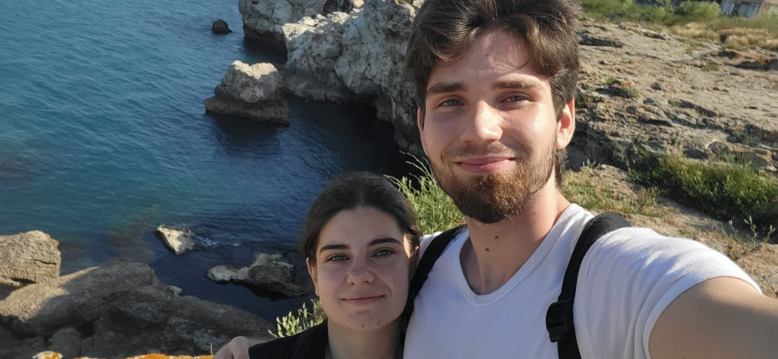 A romantic couple moment together